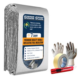 SIMOND STORE Reflective Bubble Wrap Insulation 24" x4' (8 Pack) – 7 Layer Aluminum Foil Sheets for Garage Door, Windows, Attics, Roofs, Walls – Heat Shield for Summer & Winter – Easy to Cut & Install