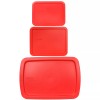 Pyrex 7210-PC 7211-PC and C-233-PC Red Replacement Lids for Bake