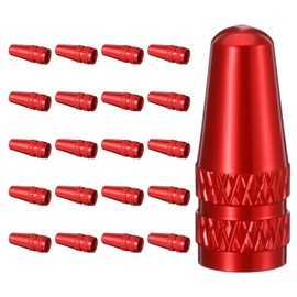 Classicseali 20pcs Bike Valve Caps, Aluminum Alloy Presta Valve Cap, Corrosion Resistant, Screw-On Universal Stem Covers for Bikes, Presta Valve Caps for MTB Road Racing Bicycle, Red