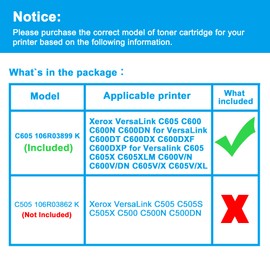 LCL Remanufactured for Xerox VersaLink C605 C600 C600N C600DN 106R03899 (1-Pack,Black) Toner Cartridge for Xerox VersaLink C605 C600 C600N C600DN C600 C605 VersaLink C600 C600DT C600DX C600DXF C600DXP