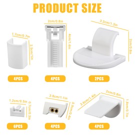 Set of 4 – 24 Piece Pleated Replacement Parts Set – Clamp Support Replacement Parts – Klemmfix Bracket – Pleated Replacement Parts Accessories for Windows Pleated Blinds with Four Drawstrings