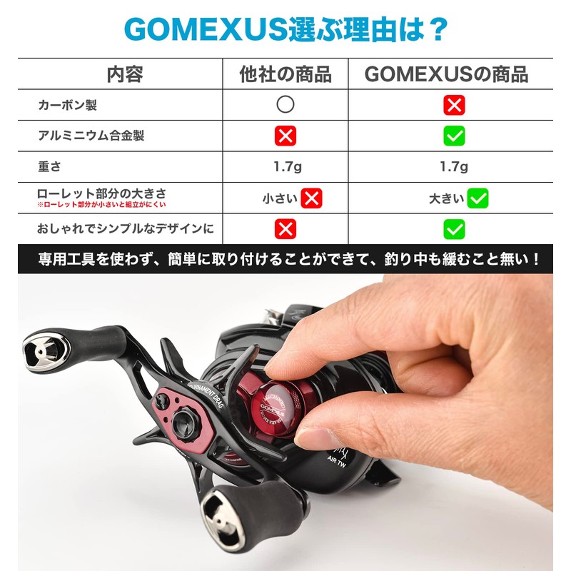 Gomexus WT1 Stees Mechanical Brake Knob for Daiwa Bait Reel