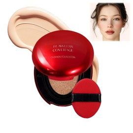 Cushion Foundation, Semi-Matte Natural Full Coverage Makeup Foundation 24 Hours Long Lasting Durable Luster, Breathable Moisturizing For All Skin Cushion（03＃）