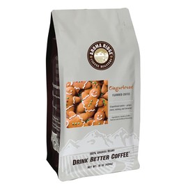 Gingerbread Coffee, Whole Bean FlavorSeal Vacuum Bag, Medium Roast, Christams and Thanksgiving Holiday Gifts Coffees, 100% Arabica Beans, 1 lb