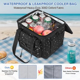 WACCET Cool Bag 15 L, Waterproof & Leak-proof Lunch Bag with Removable Shoulder Strap, Insulated Thermal Bag, Foldable Picnic Bag, Ideal for Camping, Road Trips, Picnic, Beach
