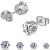 WOZNU Stud Earrings 925 Silver Earrings Set for Women Men