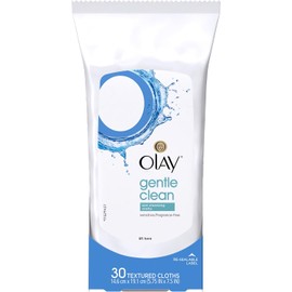 OLAY Wet Cleansing Cloths Gentle Clean, Sensitive/Fragrance-Free 30 Ea (Pack of 12)