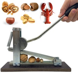 UYUNIX Zink Plated Steel Nut Cracker - Quick and Effortless Nutcracker Set Walnut Cracker Pecan Sheller Nut Splitter Peeler for Almonds, Nuts, Hazelnuts, Olives, Seafood, Bones