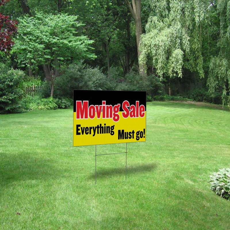 Weatherproof Yard Sign Moving Sale Everything Must Go Business Yellow
