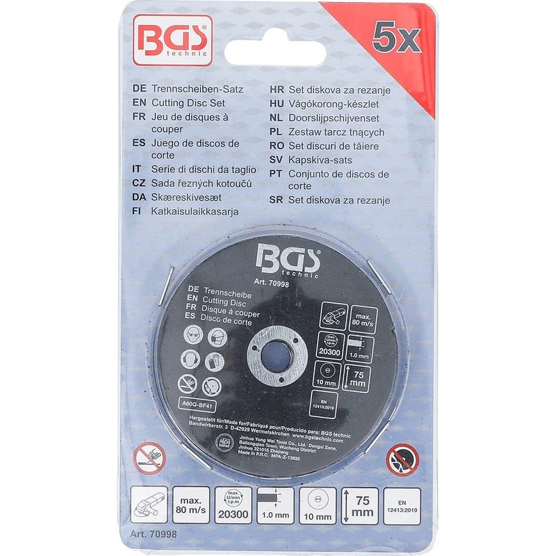 BGS 70998 Cutting Disc Set for Stainless Steel Diameter 75