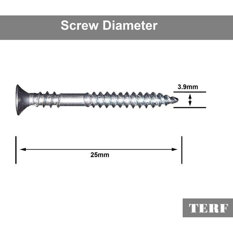 TERF® Drywall Screw with Reverse Thread Gimlet Point Screws Zinc