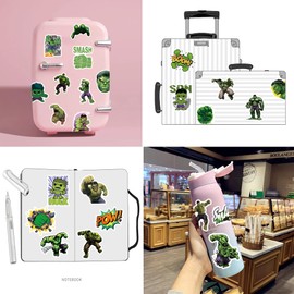 AUCEKO 50PCS Stickers for Hulk,Superhero Hulk Stickers,Teens Boys and Girls Sticker Pack Vinyl Skateboard Guitar Door Laptop Luggage Car BikeWater bottle Birthday Party Supplies Stickers