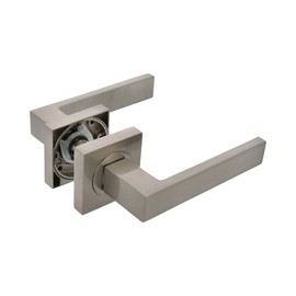 Amig - Door Handle Set | Model CADIZ | 52 x 124 mm | With Bocallave | Elegant and Simple Design | Ergonomic Handle | Zamak Silver Matt