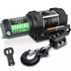 4WD 3500 lb ATV Winch,12V DC Electric Winch with Wireless Remote  Wired Switch
