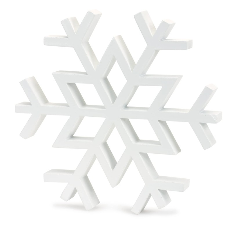 Melrose 84308 Snowflake Figurine, Set of 2, Wood