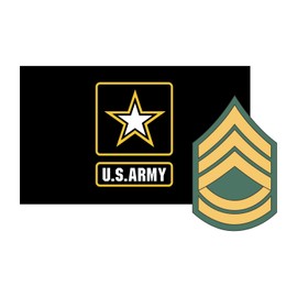Army Flag w/SFC Rank Sergeant First Class Vinyl Decal Sticker for Cars Trucks Laptops etc...3.22x5 (Red) (Full Color) (Full Color) (Full Color)
