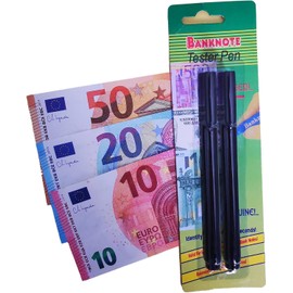 Générique Pack of 2 Fake Euro Banknote Pens - Counterfeit Detector - Counterfeit Money Detection - Bill Test Marker