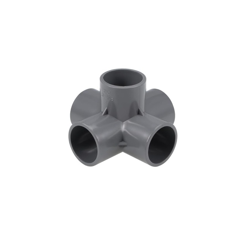 sourcing map 5-Way Elbow PVC Pipe Fitting Furniture Grade 32mm