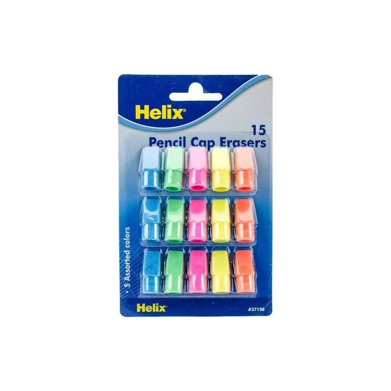 Maped Helix USA - Classic Pencil Cap Erasers, 15-Pack -