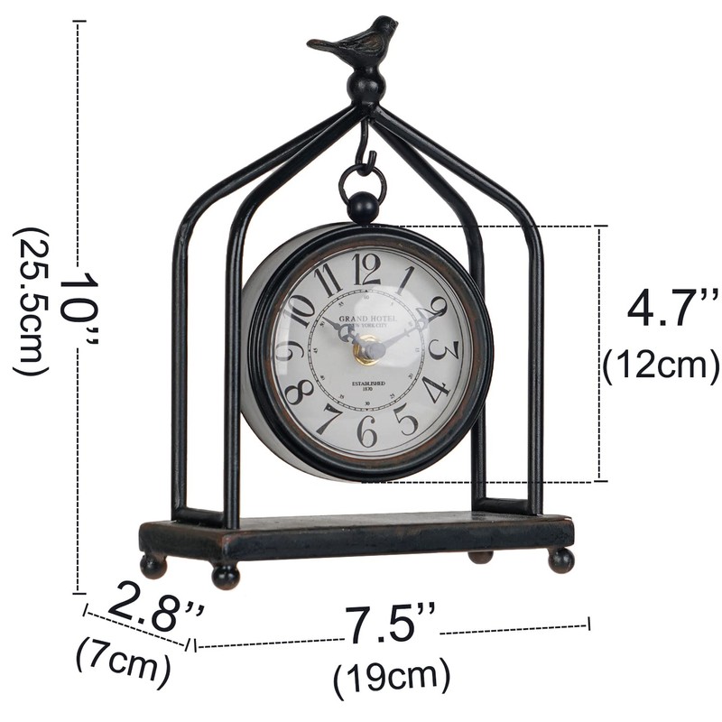 SOFFEE DESIGN 7.5'' x 10'' Mantel Clock Iron Tower Frame,