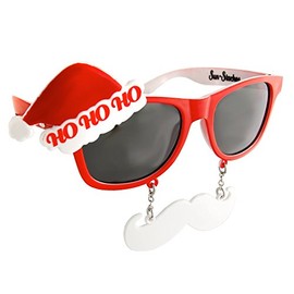 Sun-Staches Ho Ho Ho Santa Sunglasses | Christmas Holiday Party Accessory | UV400 | One Size Fits Most