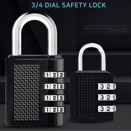 3 & 4-Digit Dial Combination Lock - 3 Custom Sizes for Warehouse, Locker, Luggage, Gate - Black 3-Digit C-Small 4ea