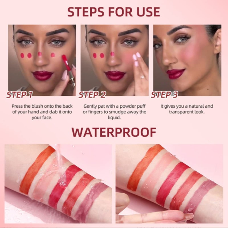 Liquid Blush for Cheeks, Lightweight, Natural Looking, Silky Smooth Creamy