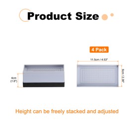 sourcing map 4-Pack Rectangle Bed Risers, 1.6 Inch Full Edge Heavy Duty Adjustable Furniture Risers for Bed Sofa Table and Couch Lift (Gray)