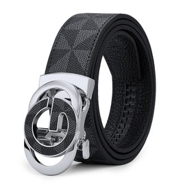 VANNANBA Mens Ratchet Belt Fashion Casual Leather Designer Belts with Automatic Buckle
