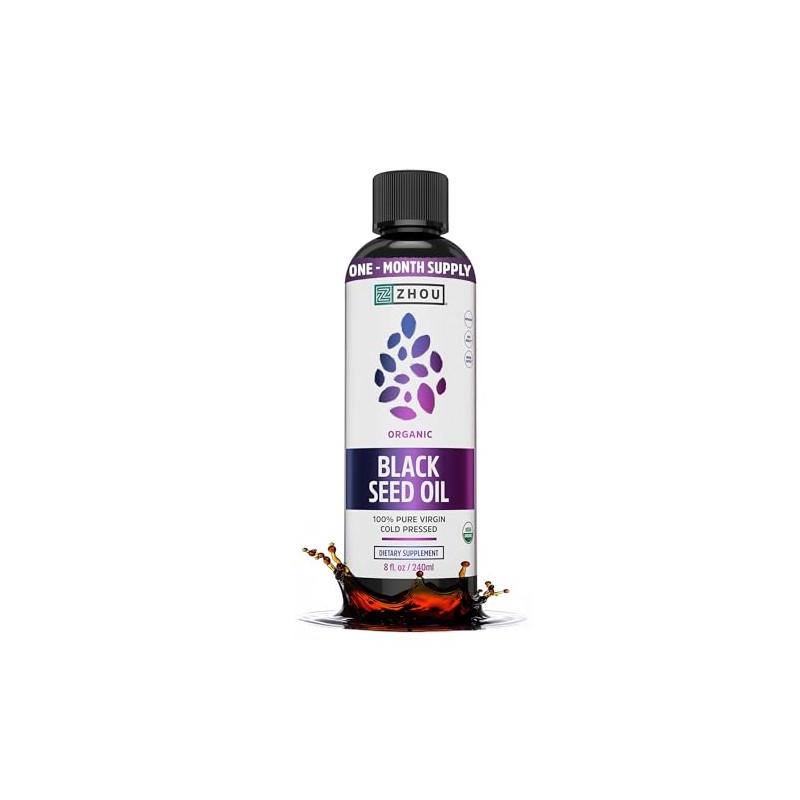 Zhou - Aceite de Semilla Negra Orgánico 100% Puro Prensado