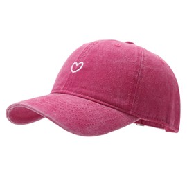 MAZELIKEHOOD Baseball Cap Adjustable Unisex Breathable Sport Heart Sun Hat for Women Men Rose red