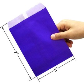 AZOWA Candy Buffet Bags Royal Blue Color 5 x 7 In Small Paper Treat Bags Pack of 100