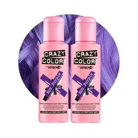 Crazy Color Vibrant Hot Purple Semi-Permanent Duo Hair Dye. Highly Pigmented Royal Purple Conditioning & Oil Nourishing Vegan Formula | No Bleach or Ammonia | 200ml