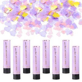 Sourcing Map 8Pcs Purple Confetti Popper for Wedding, Birthday, Christmas, Graduation, Gender Reveal Party Supplies, Paper Confetti, 8"