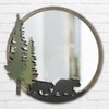 BLACK FOREST DECOR Rustic Round Wall Mirror with Bear Silhouettes