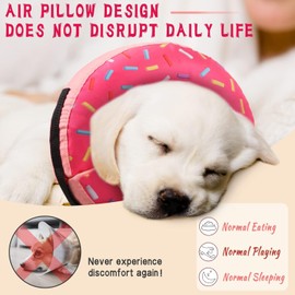 GoRapet Inflatable Soft Dog Cone Collar for Small Medium Large Dogs & Cats Alternative After Surgery, Blow Up Pet Donut Neck Prevent from Biting Scratching, Comfy Adjustable Recovery Pillow