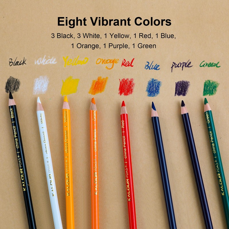 Kalour Wax-Based China Markers, 12 Pack Grease Pencils with 2