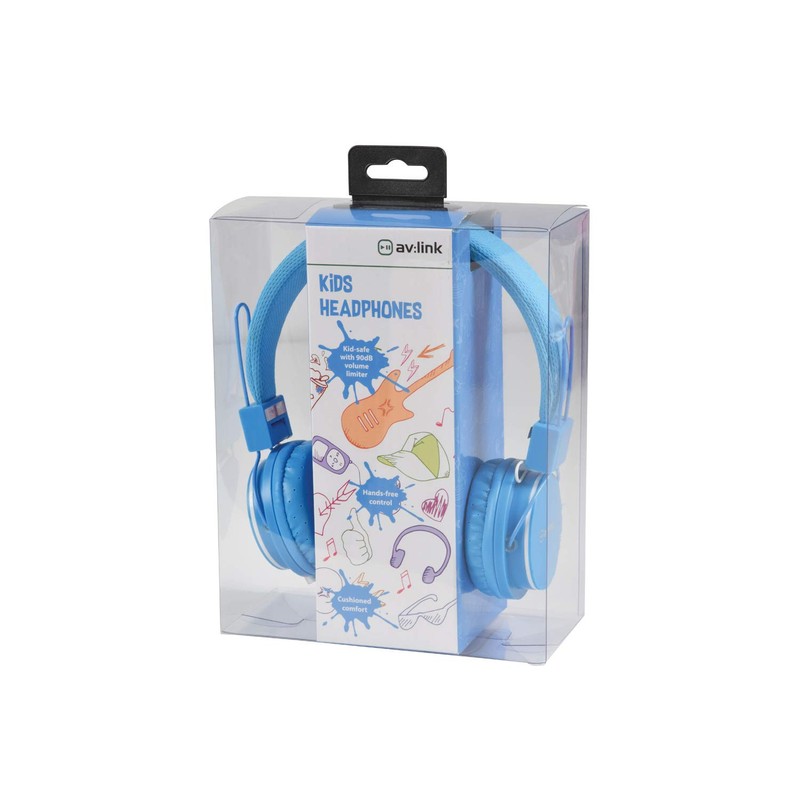 AV:Link | Children's Educational Headphones with in-line Microphone | Blue
