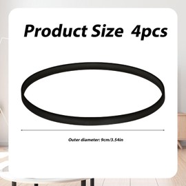 4pcs Gasket for HELIMIX 2.0 Vortex Blender Shaker Bottle 28oz, Silicone Sealing Ring Gaskets Seal Accessories Leak-Proof Water Bottle Lid O Ring Seal Part for Cup Lid BPA Free Replacement(Black)