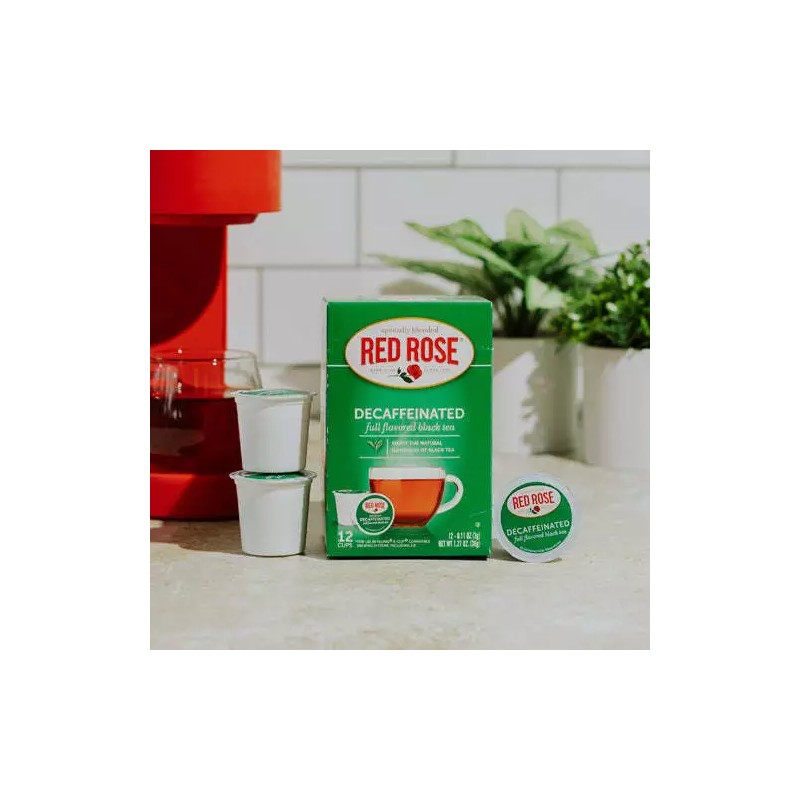 Red Rose Decaf Black Tea Single Serve Cups for Keurig