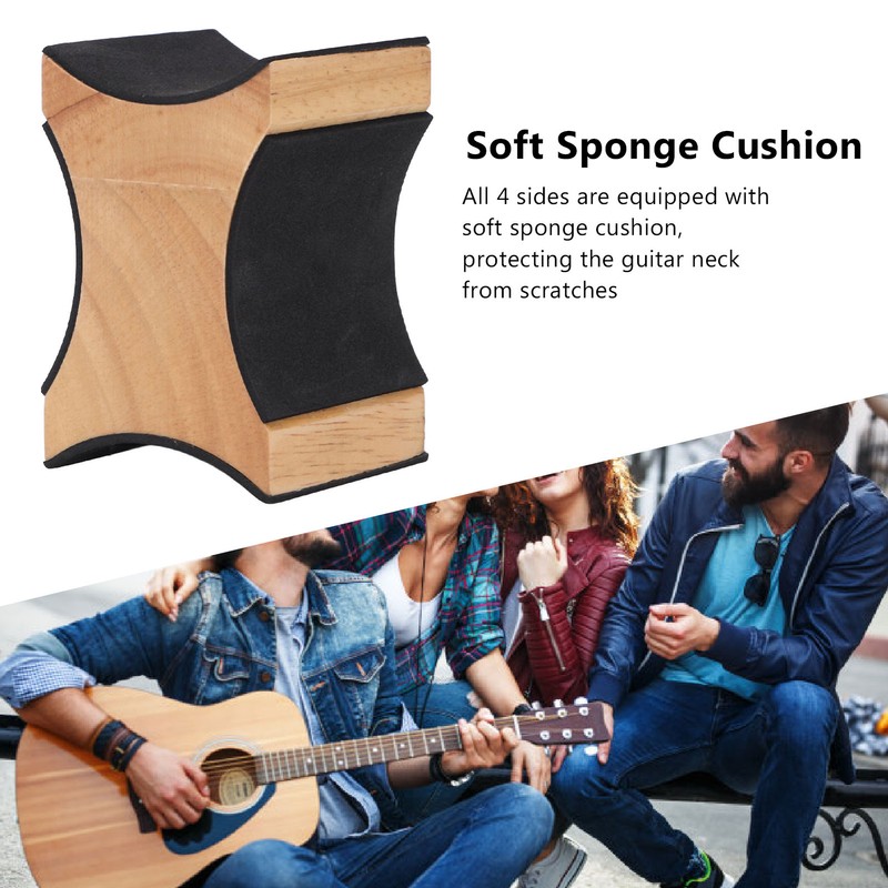 Guitar Neck Rest 2 Heights Solid Wood Support Soft Sponge