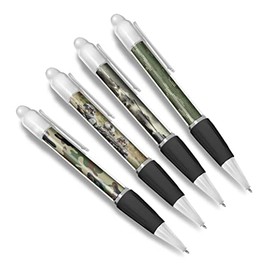 DV DESIGN Set of 4 Army White Ballpoint Pens - Armed Forces Soldiers Camouflage Camo Themed Boys Girls Men Women Pen #79599