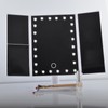 LED Vanity Mirror Three Fold USB Black with Data Cable