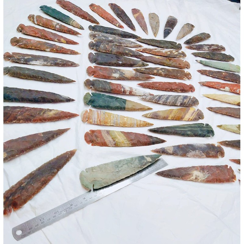 Morocca 7" Flint Spearhead Arrowhead OH Collection Project Point (1PC)