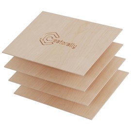 Creatorally Craft Wood Sheets A4, Laser Plywood 3mm Blank for Engraving Cutting, 4Pcs Cherrywood Wooden Veneer Sheet for Chopping Painting DIY Models