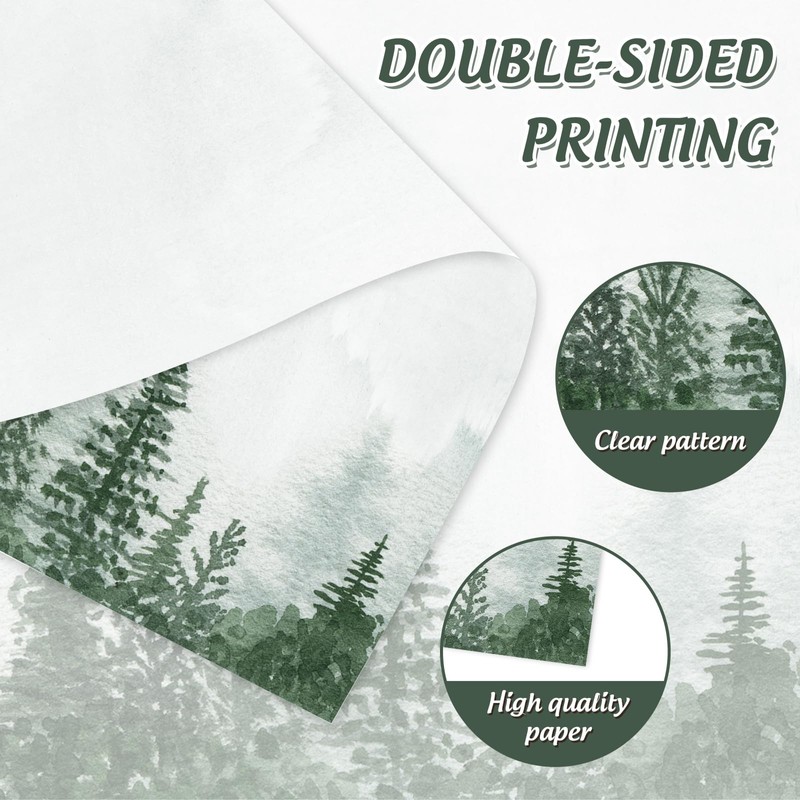 60 Sheet Forest Stationery Letterhead Paper Watercolor Forest Writing Paper