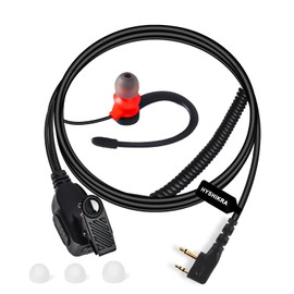 HYSHIKRA Lightweight Wireless Earbud, G Shape Safety Headset Compatible with Midland G7 pro G8 G9 pro M24 M24 Plus M48 M99 G6 XT G7 XTR | Security Airsoft (RED G-shaped, 1)