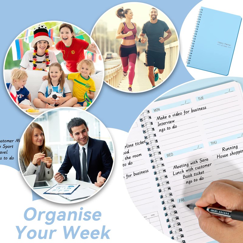 Weekly Planner Undated, To Do List Notebook, A5 Daily Planner