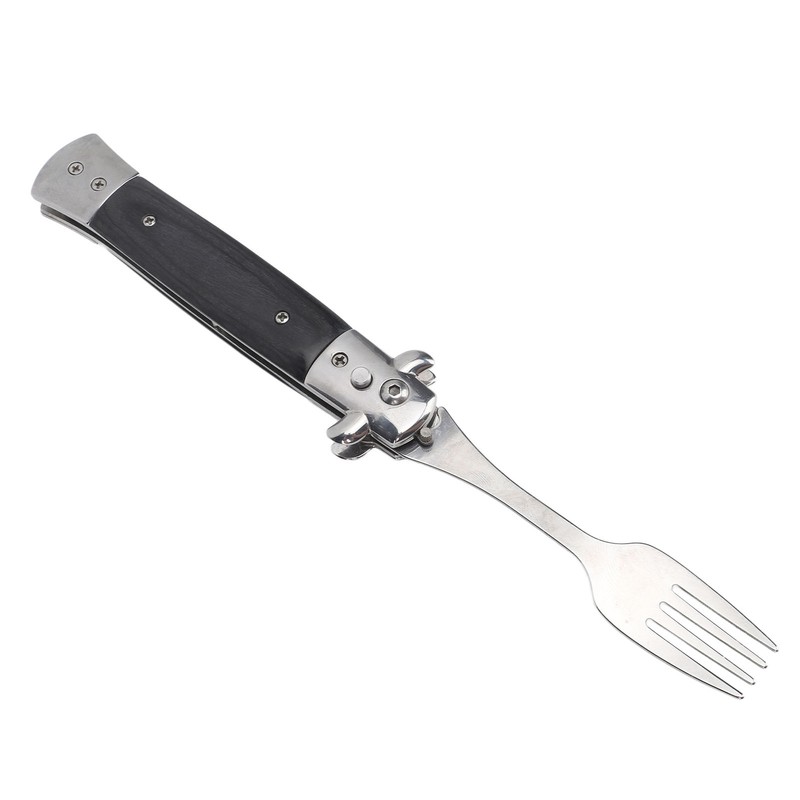 Folding Spring Fork Reusable Stainless Steel Automatic Foldable Spring Fork