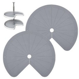 2 PCS 26" Lazy Susan Shelf Liner, Jaxbo Silicone Lazy Susan Liner for Dual Tier Pie Cut Organizer,Non-Slip Thermal Protection Mat